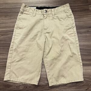 Volcom Boys Corpo Class Chino Shorts 10”  khaki shorts Sz: 12/26